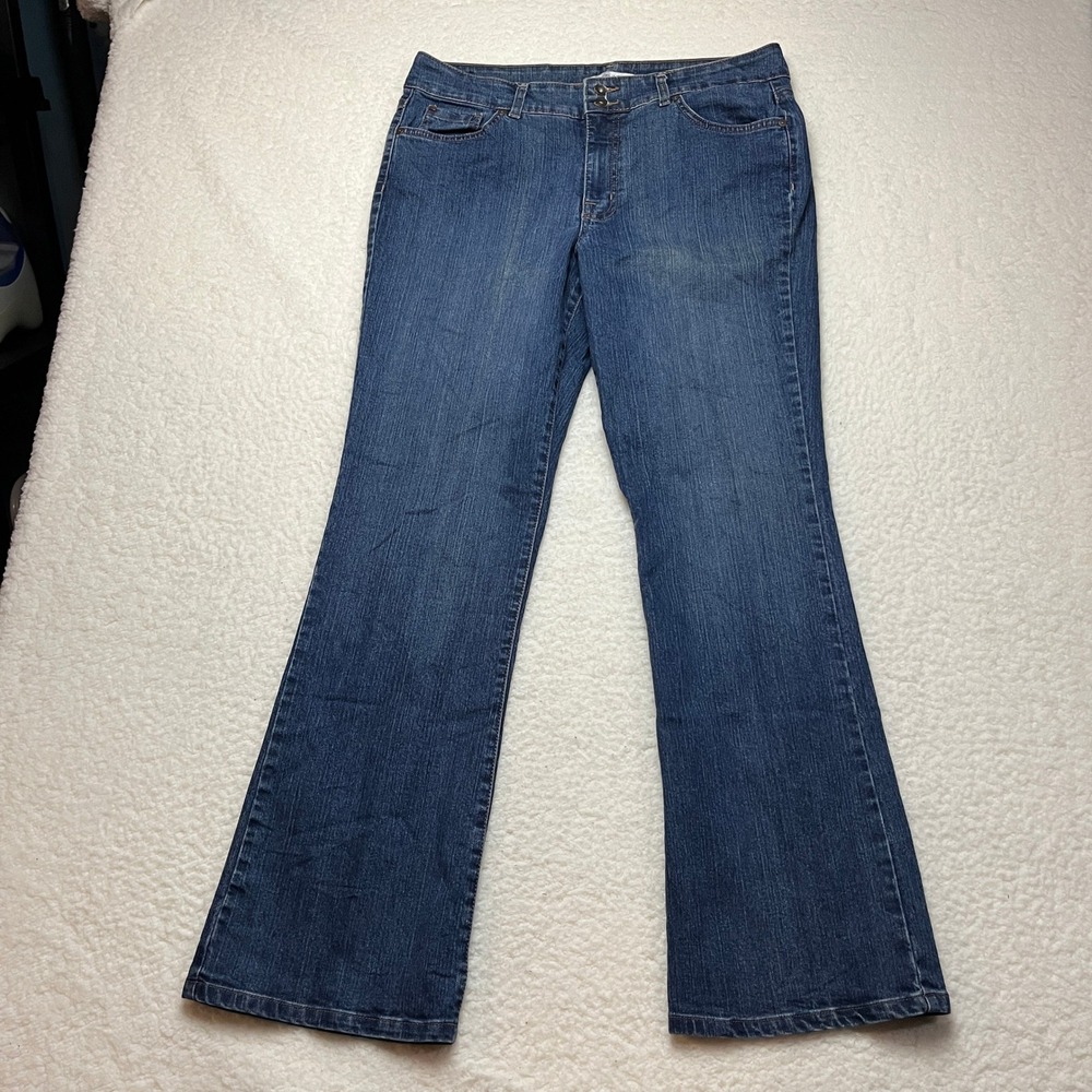 Bandolino Blu Jeans Womens 14 Blue Arianna Bootcut‎ Dark Wash Stretch Denim - Picture 2 of 11